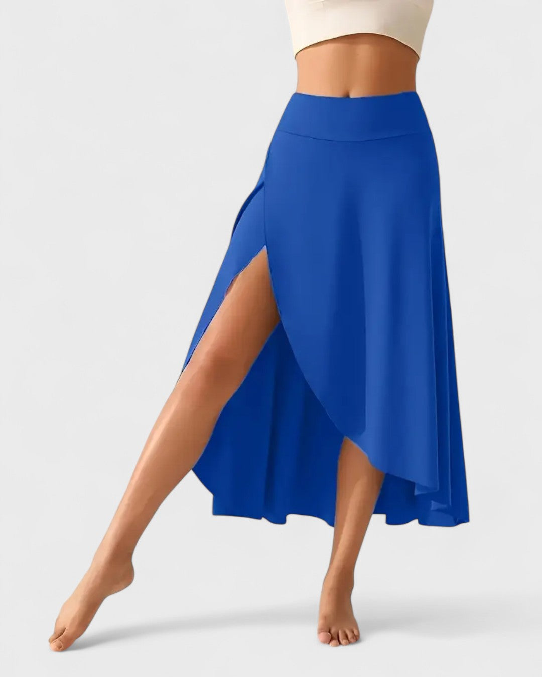 Jupe drapée à fente asymétrique