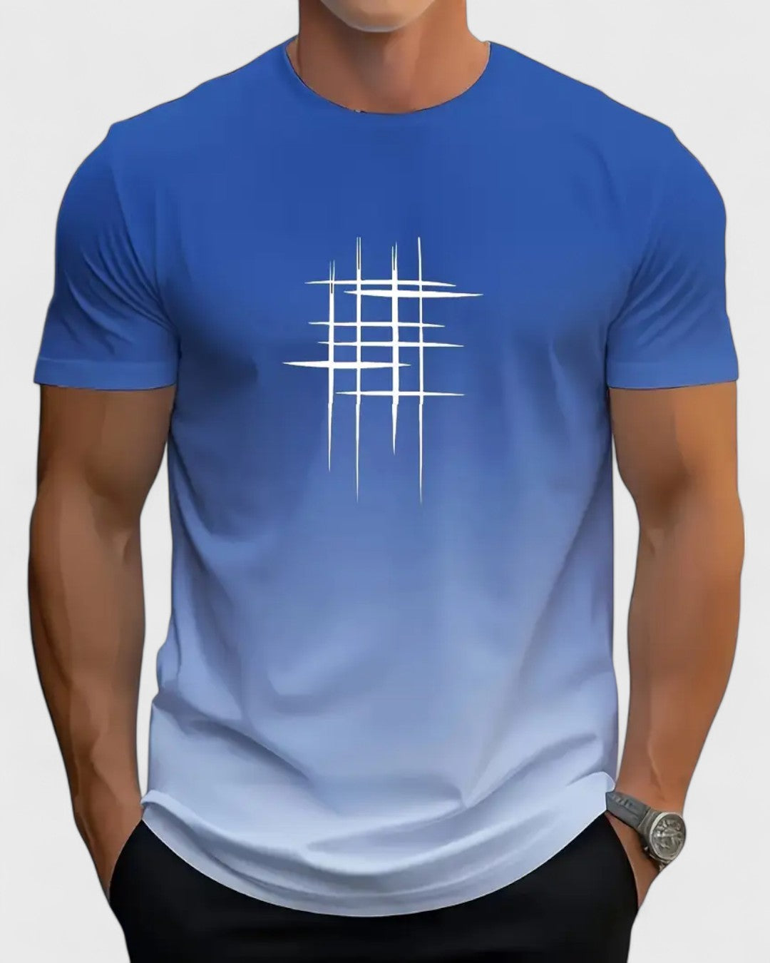 T-shirt homme imprimé style dégradé