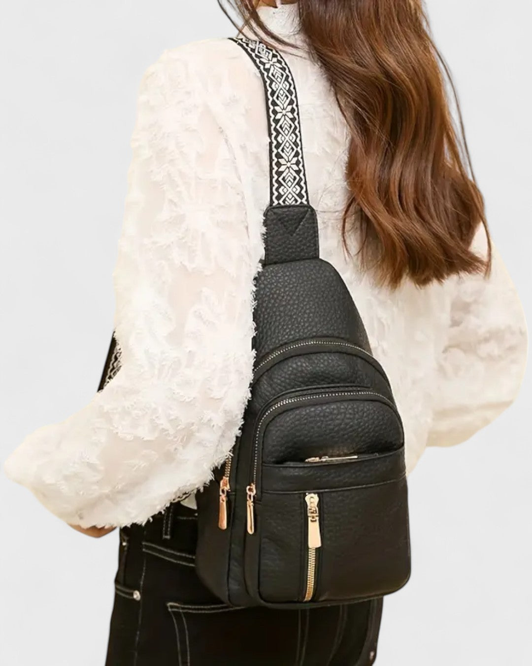 Sac bandoulière bohème compact multipoches