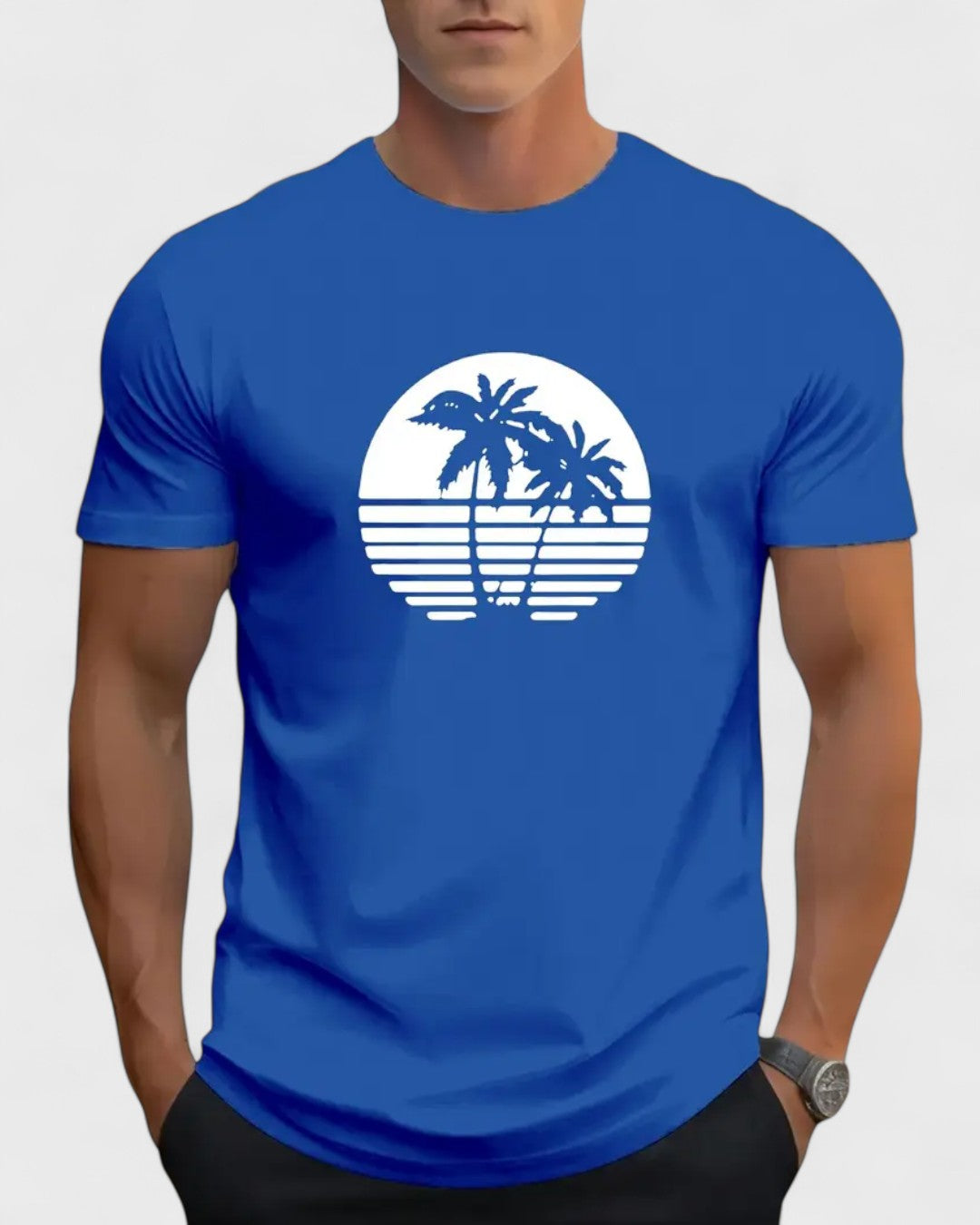 T-shirt graphique avec palmiers