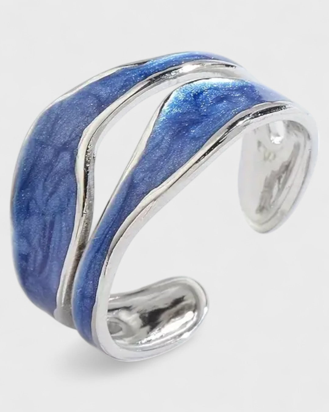 Bague manchette double couche plaquée or 18K