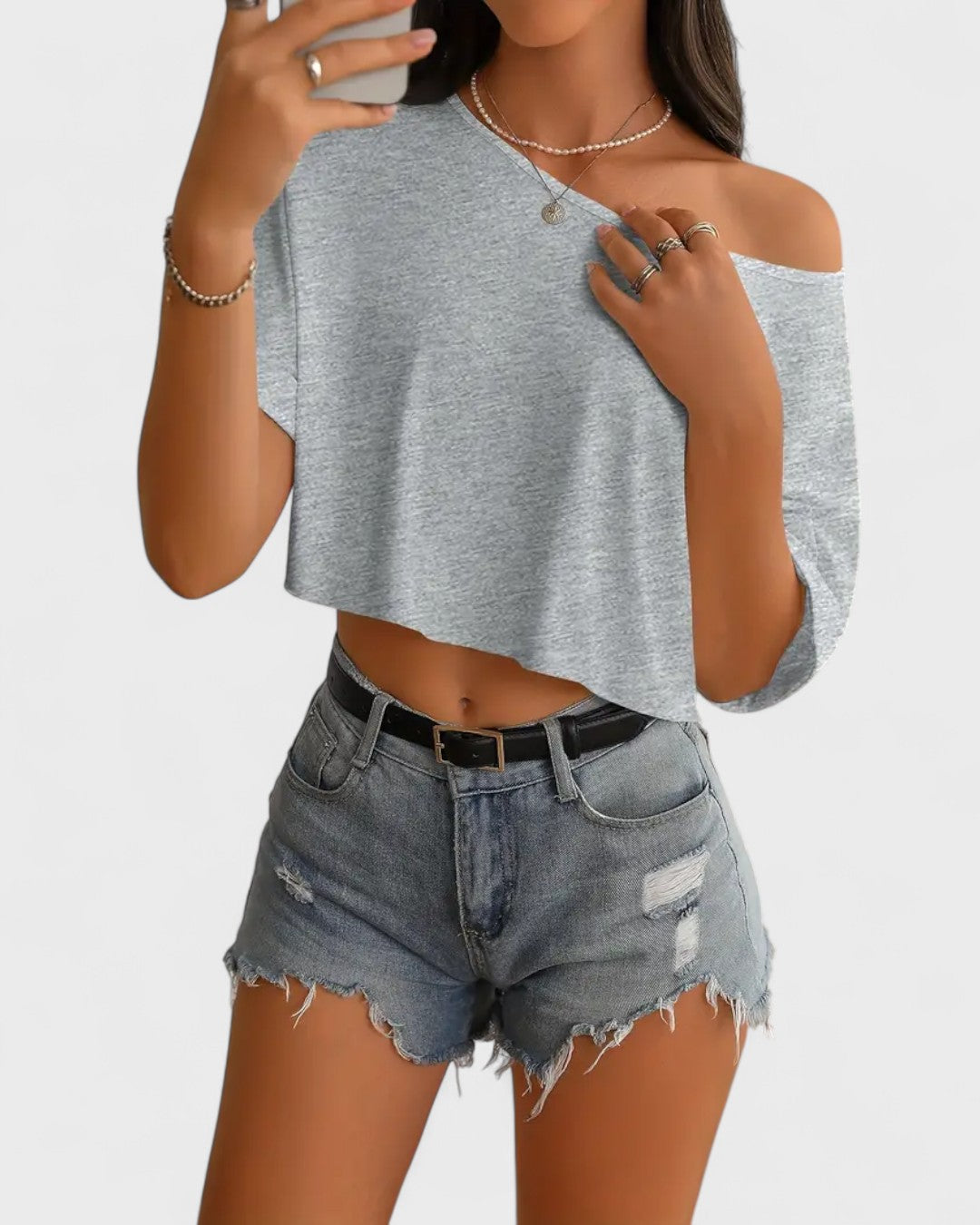 T-shirt court asymétrique