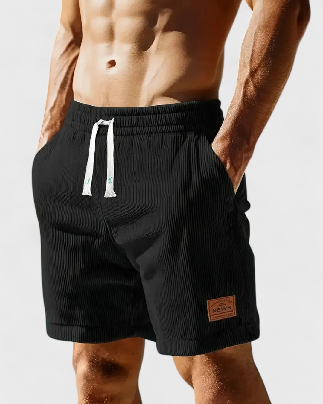 Short en jean droit mi-long