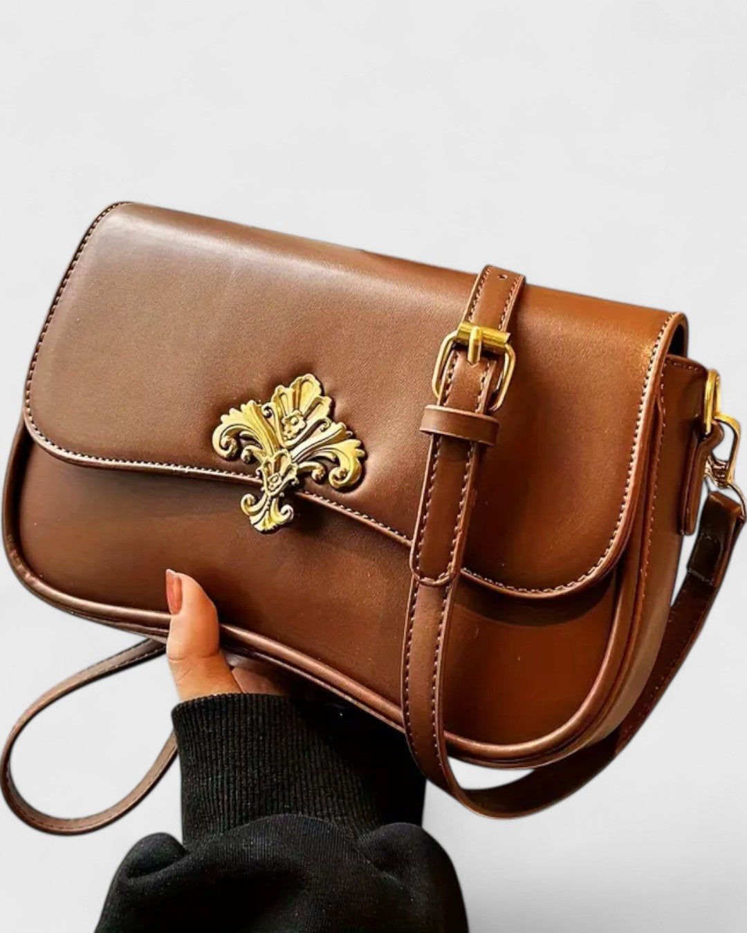 Sac bandoulière orné avec boucle florale vintage