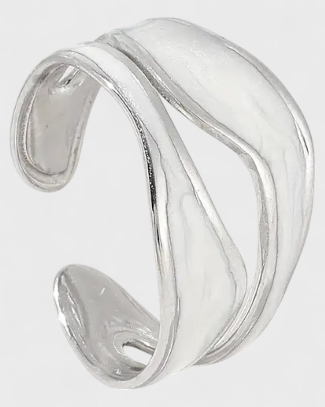 Bague manchette double couche plaquée or 18K