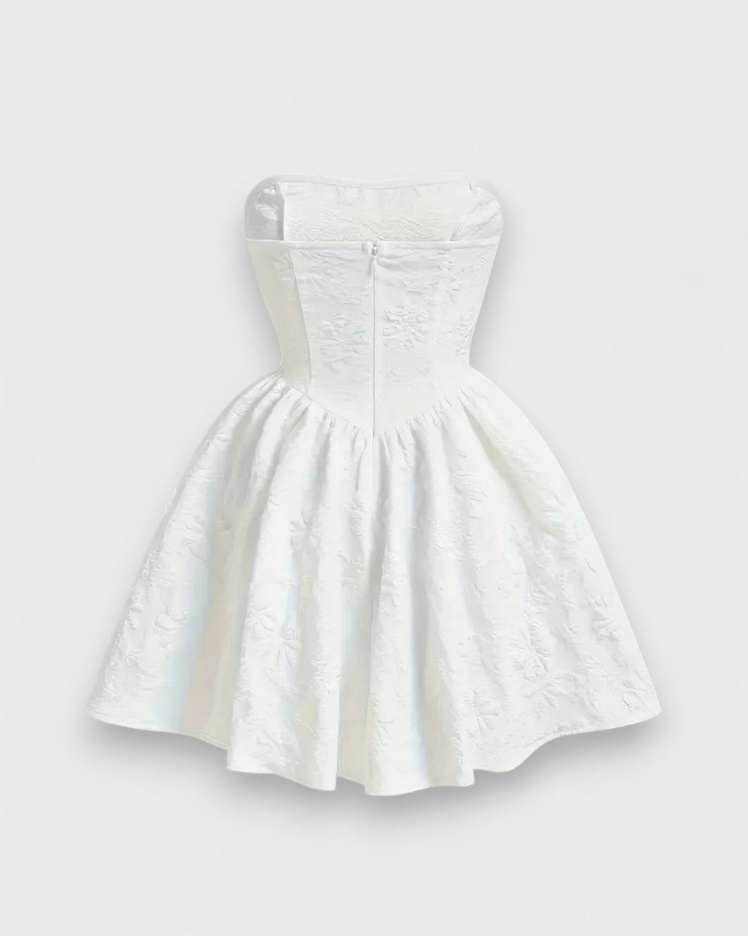 Robe bustier évasée brodée blanche