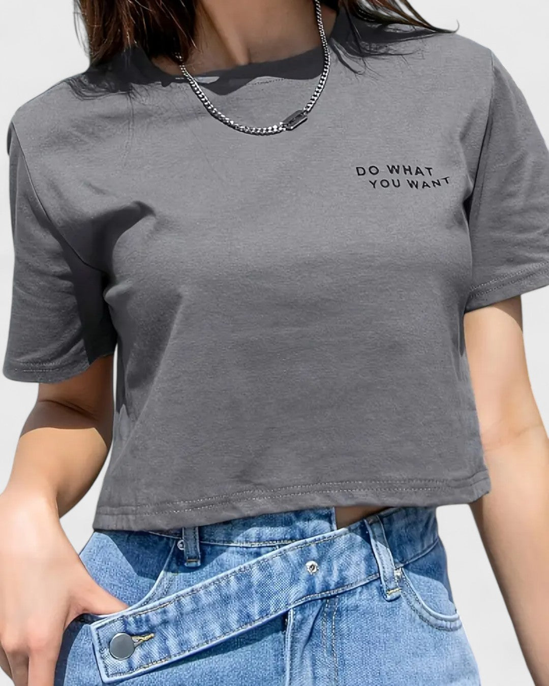 T-shirt court imprimé "Do What You Want"