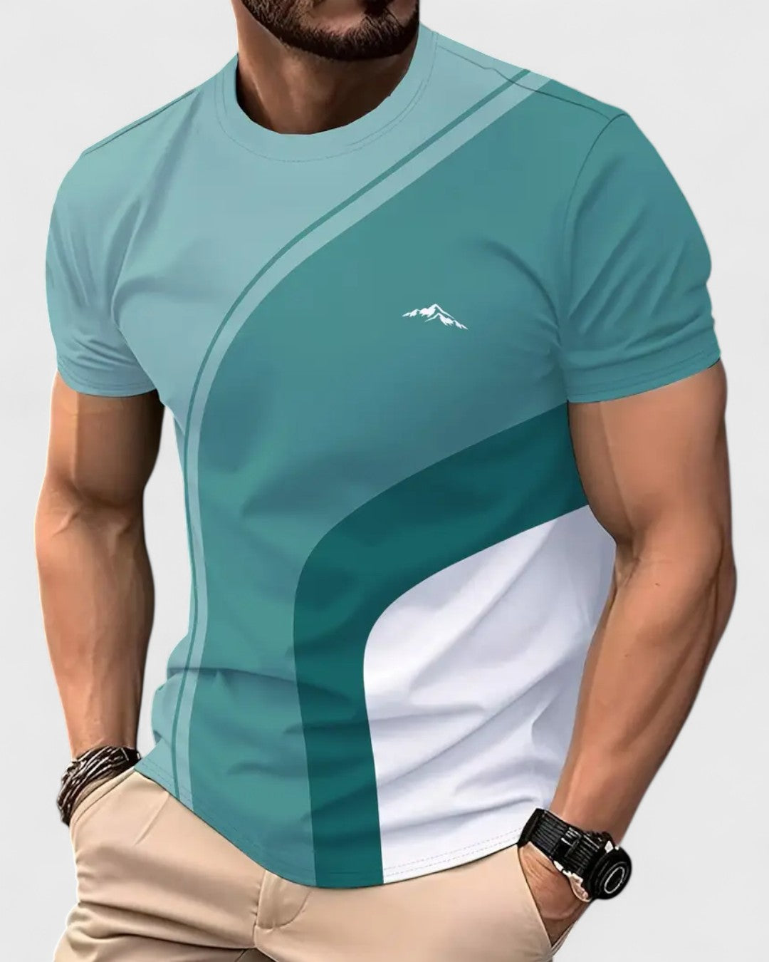 T-shirt contrasté sportif respirant