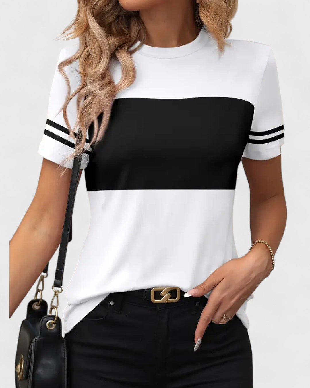 T-shirt femme color block à l'accent sport