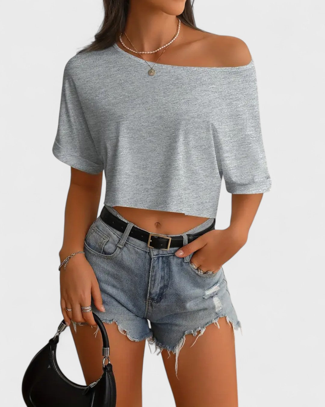 T-shirt court asymétrique