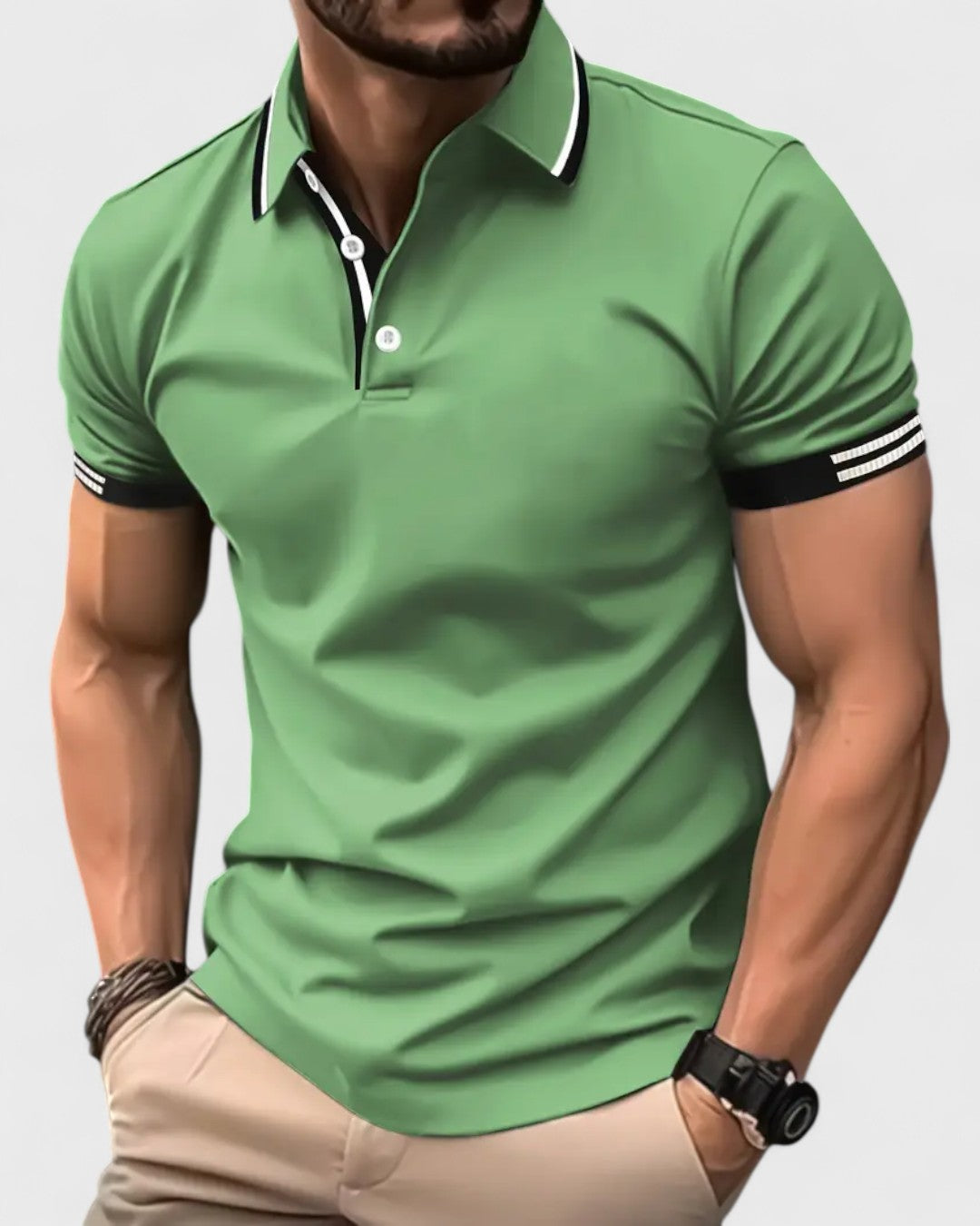 Polo à rayures contrastées pour homme