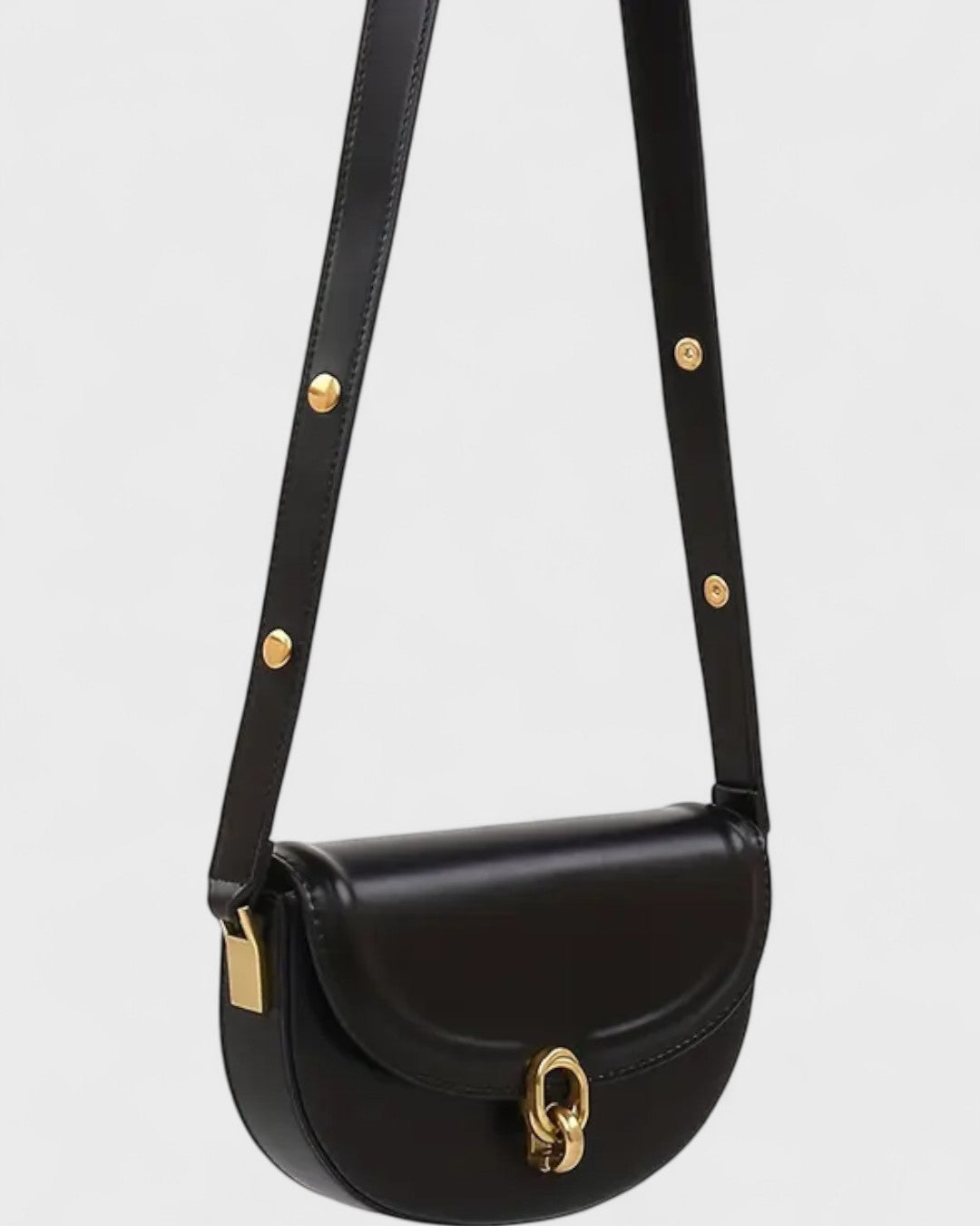 Sac demi-lune à rabat métallique