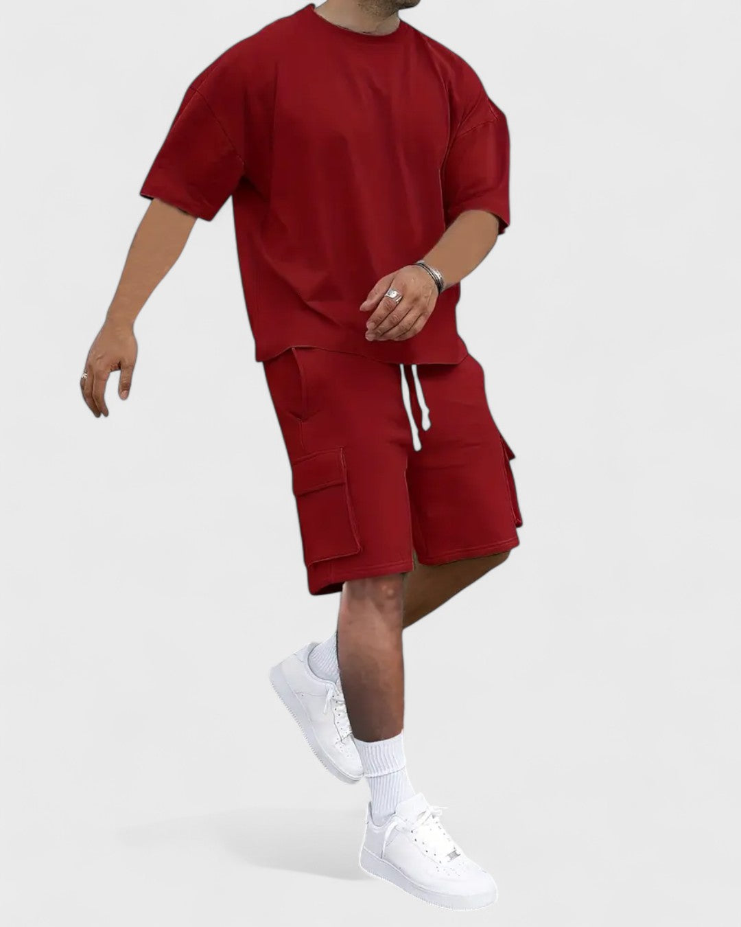 Ensemble t-shirt et short cargo homme