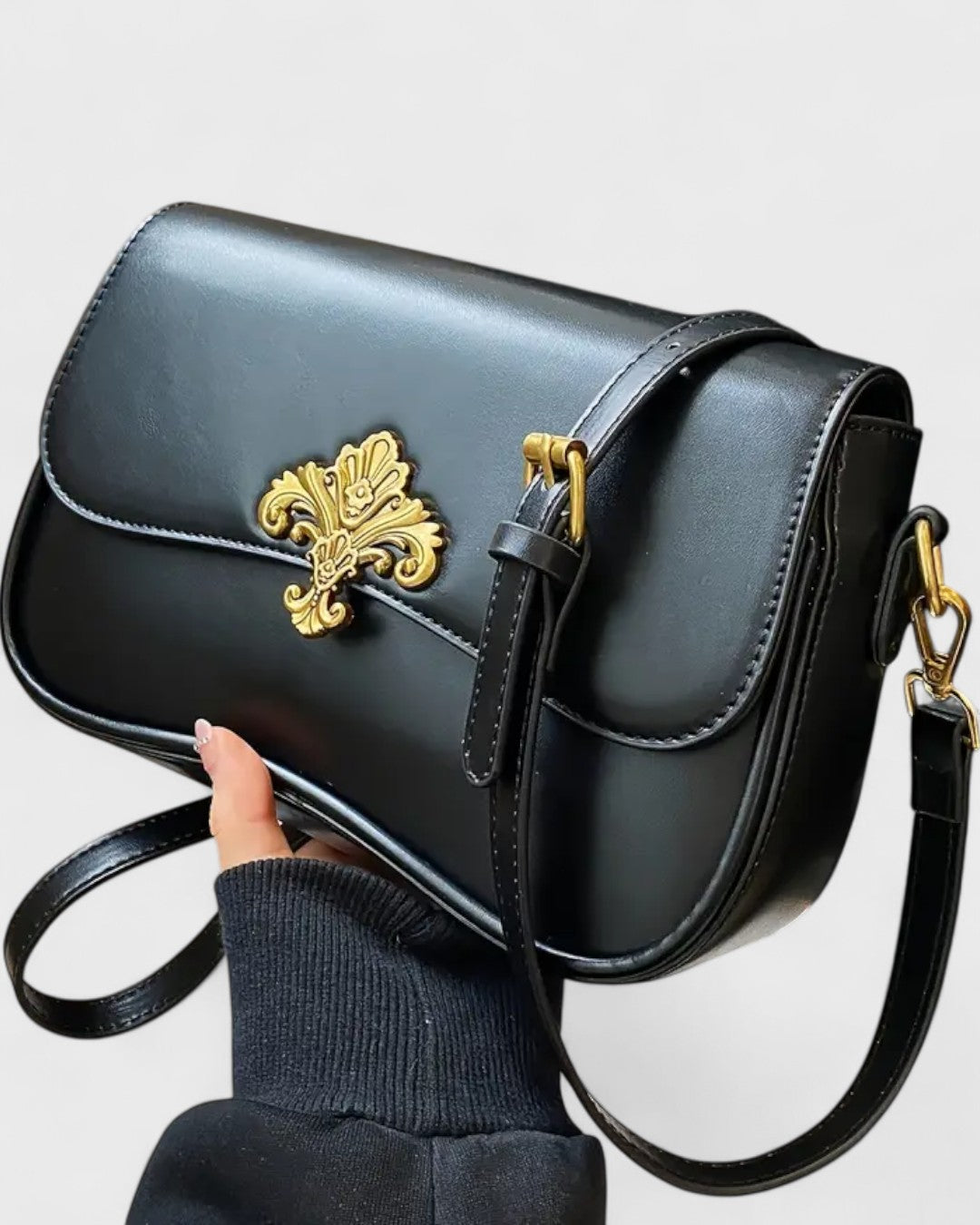 Sac bandoulière orné avec boucle florale vintage