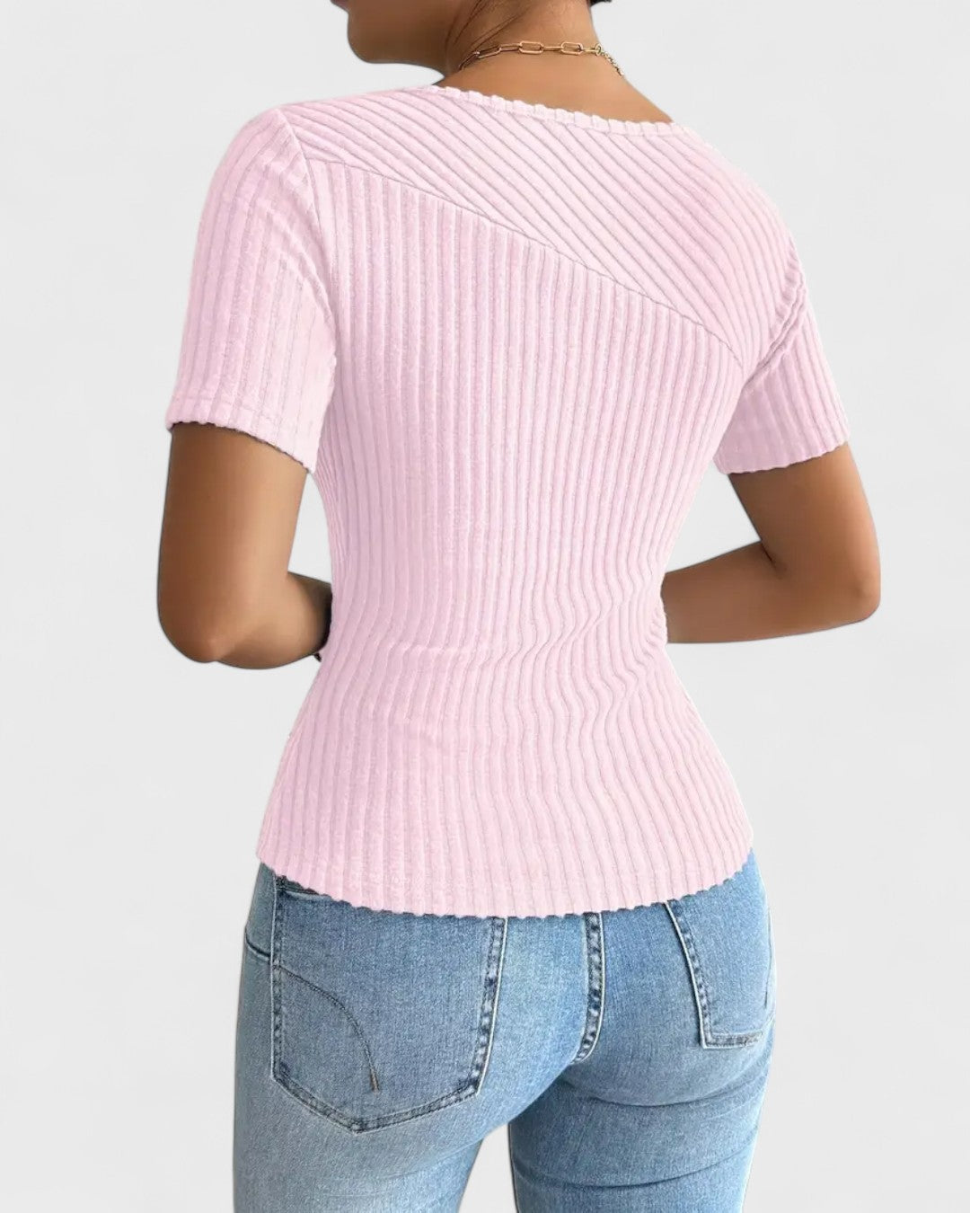 T-shirt tricoté côtelé