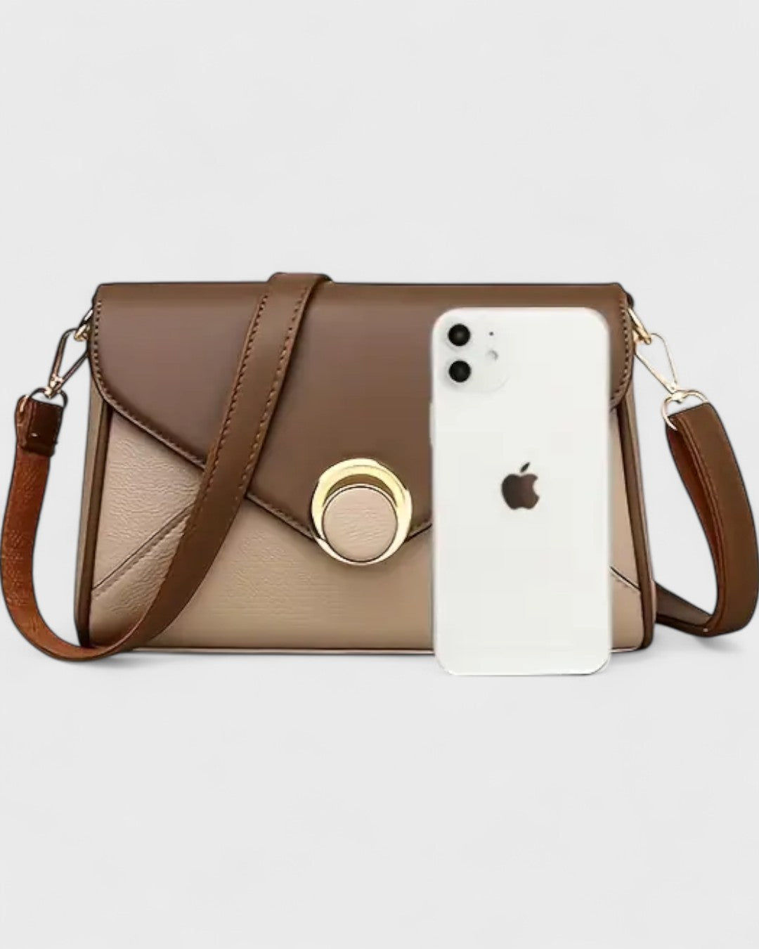 Sac bandoulière bicolore à boucle ronde