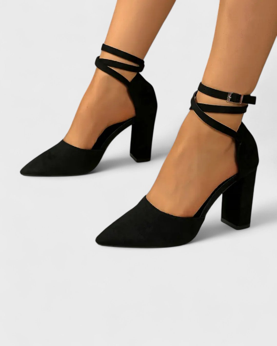 Delphine | Escarpins à talon bloc et brides croisées