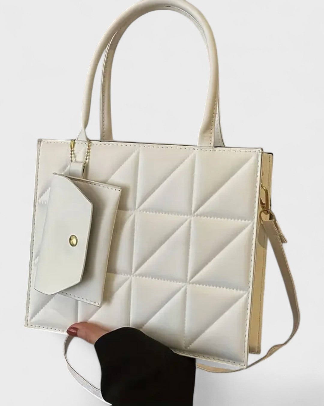 Sac à main matelassé avec pochette assortie