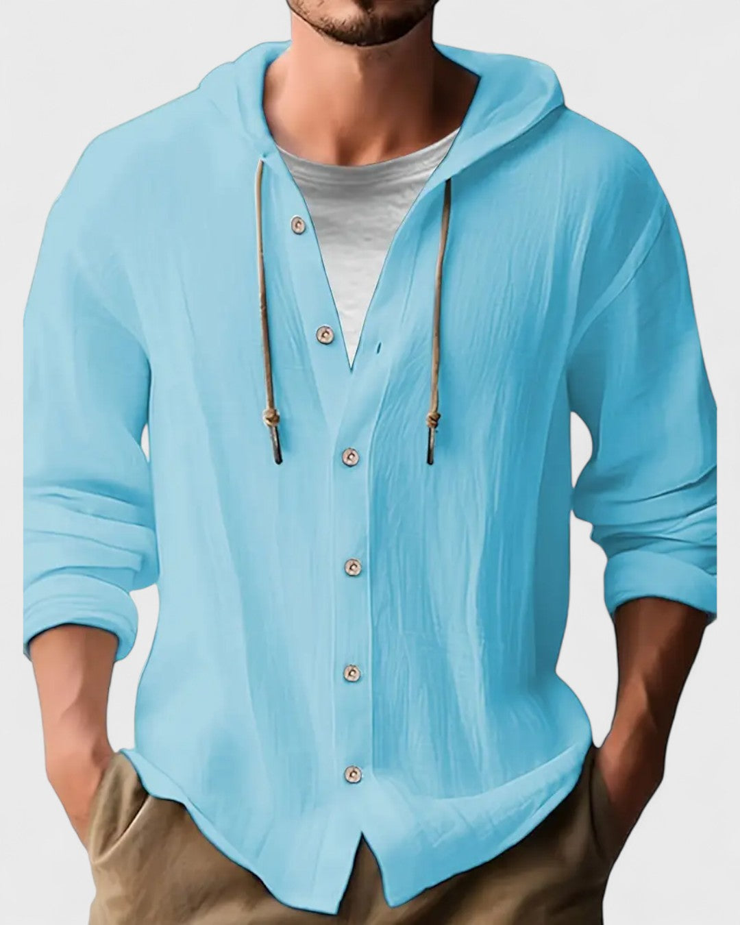 Chemise légère à capuche pour homme