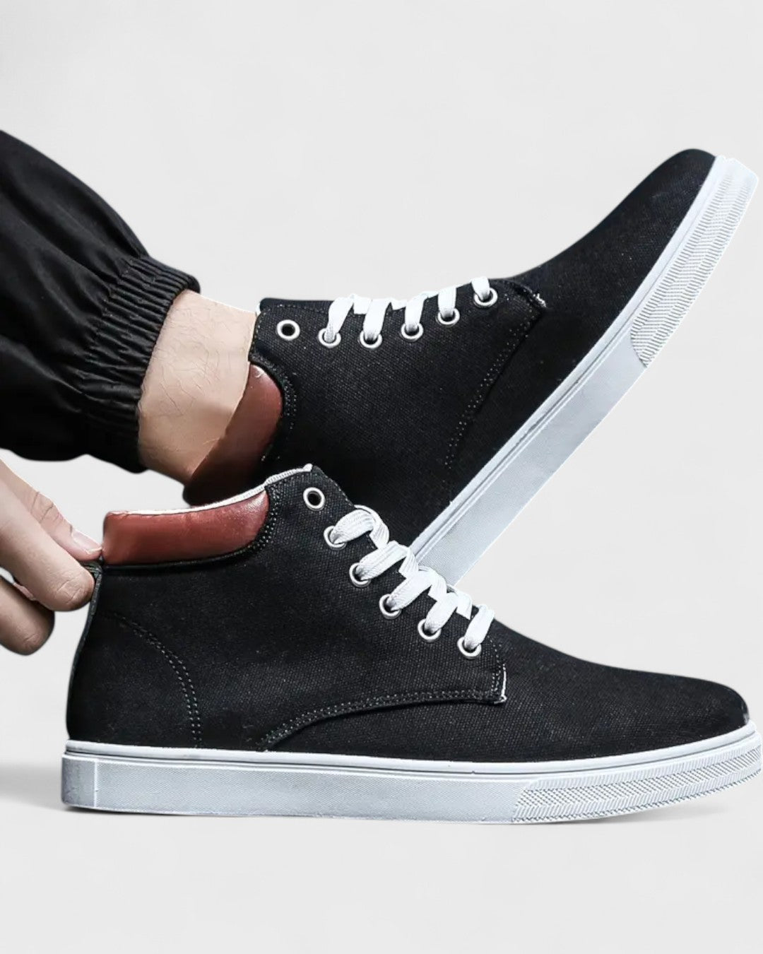 Baskets montantes en toile pour homme