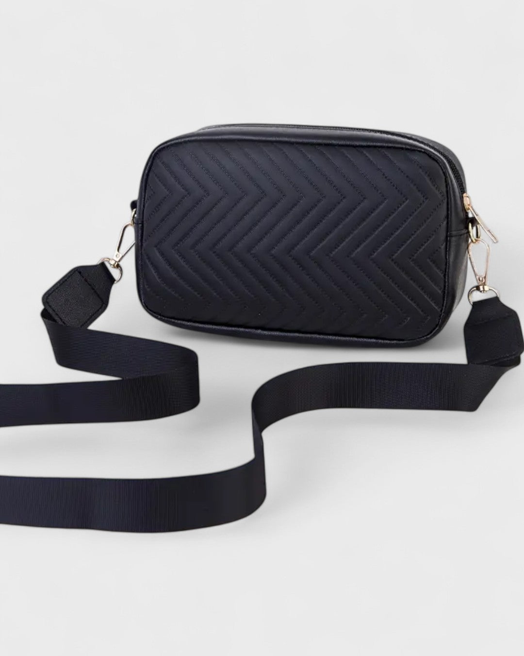 Sac bandoulière matelassé noir compact