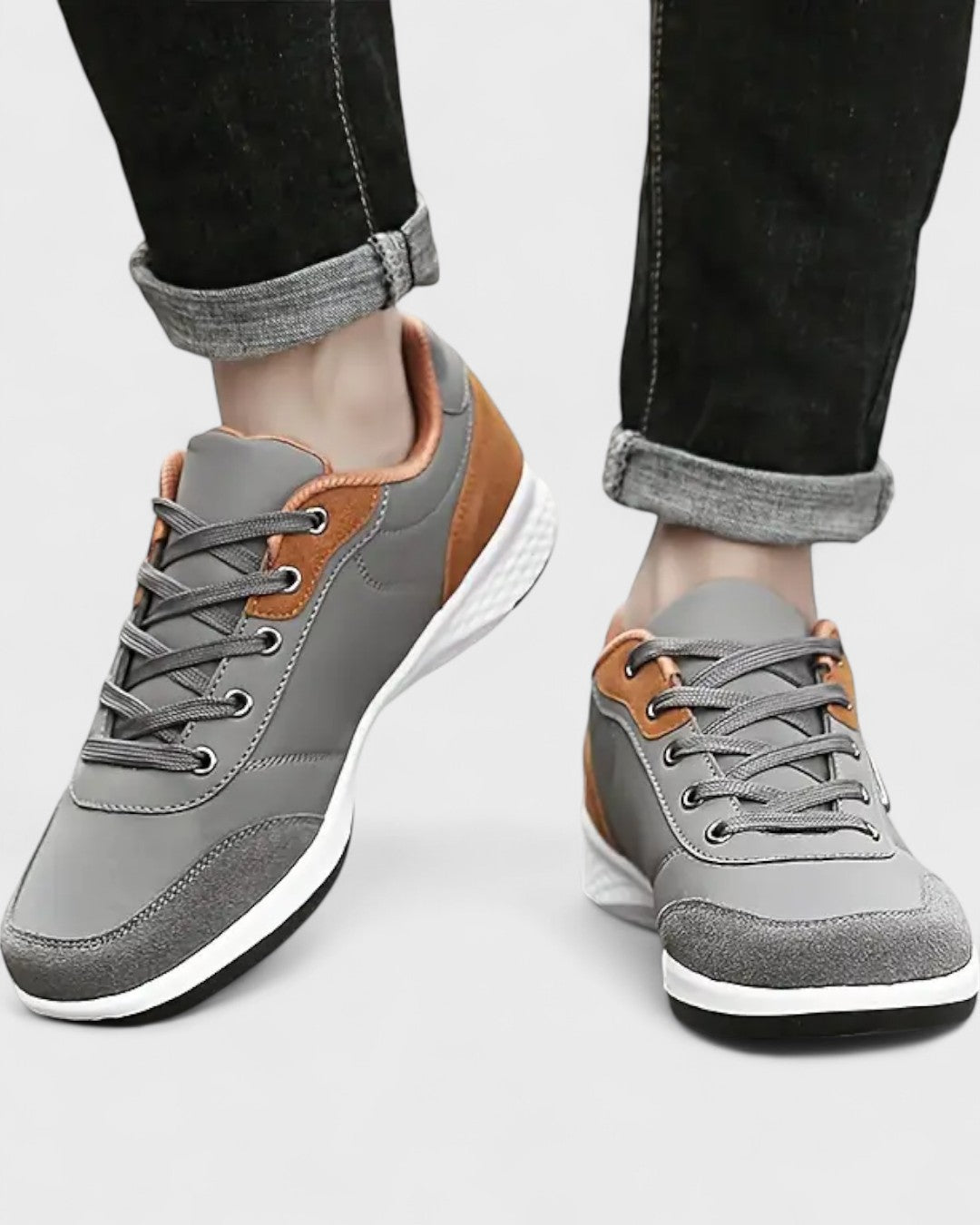 Baskets en cuir pour homme avec semelle légère