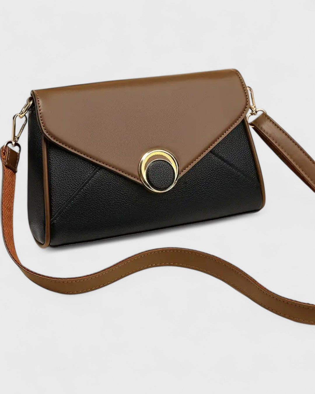 Sac bandoulière bicolore à boucle ronde