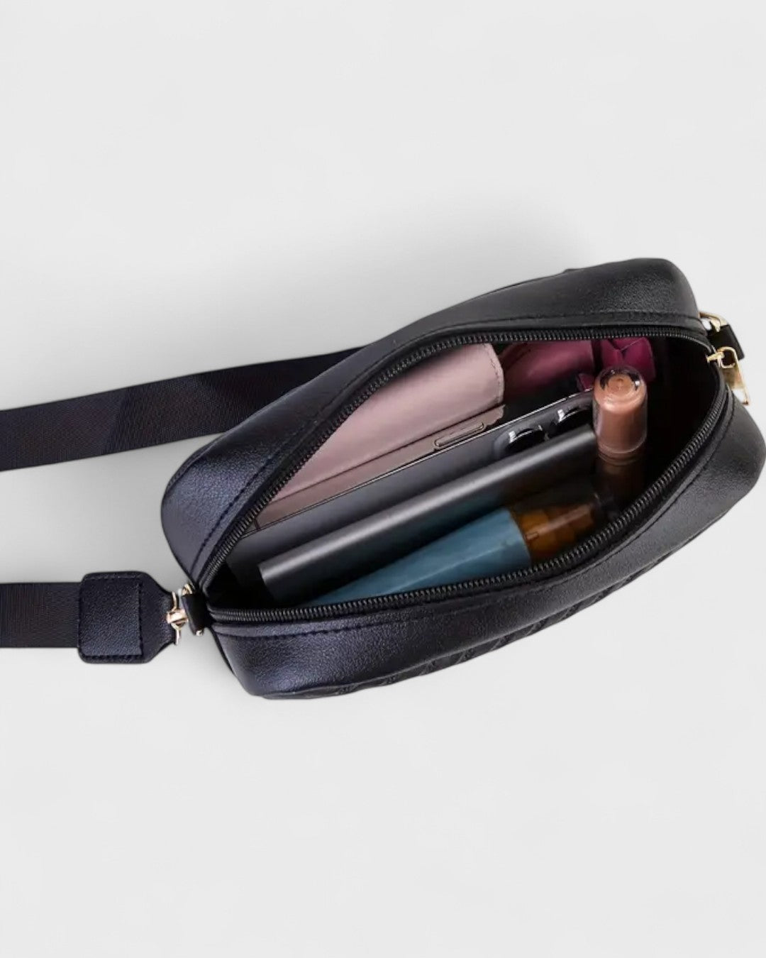 Sac bandoulière matelassé noir compact