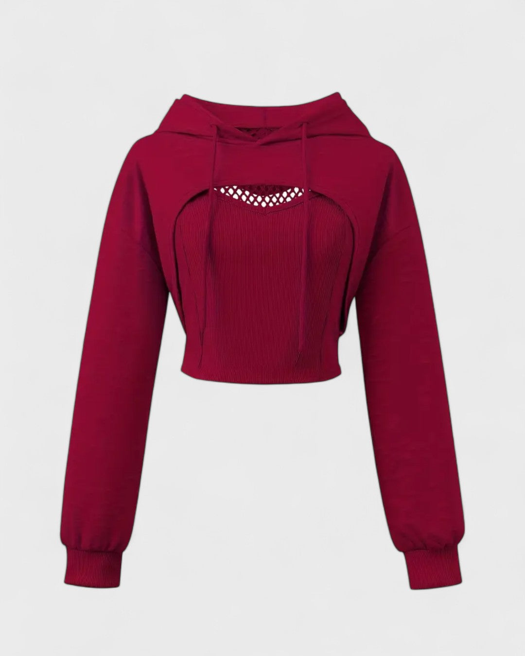 Sweat cropped en maille contrastée