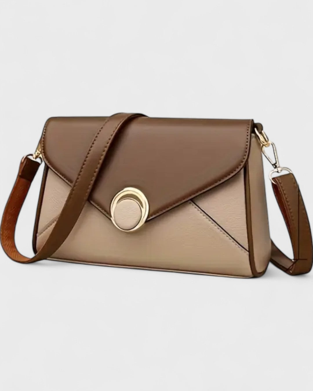 Sac bandoulière bicolore à boucle ronde