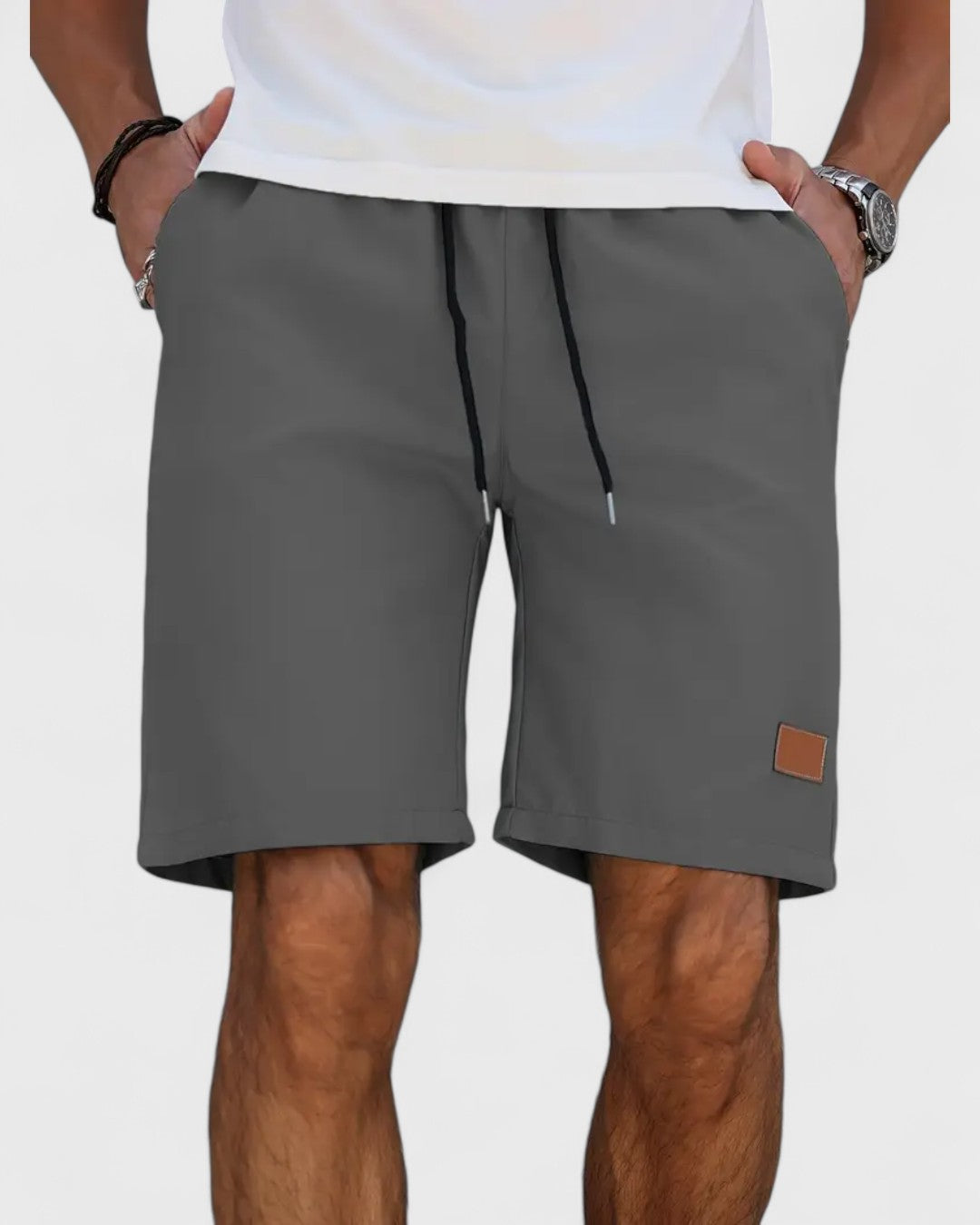 Short en jean droit classique pour homme