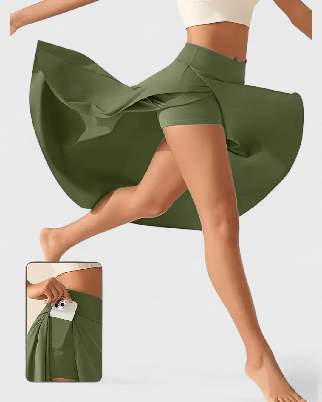 Jupe drapée à fente asymétrique