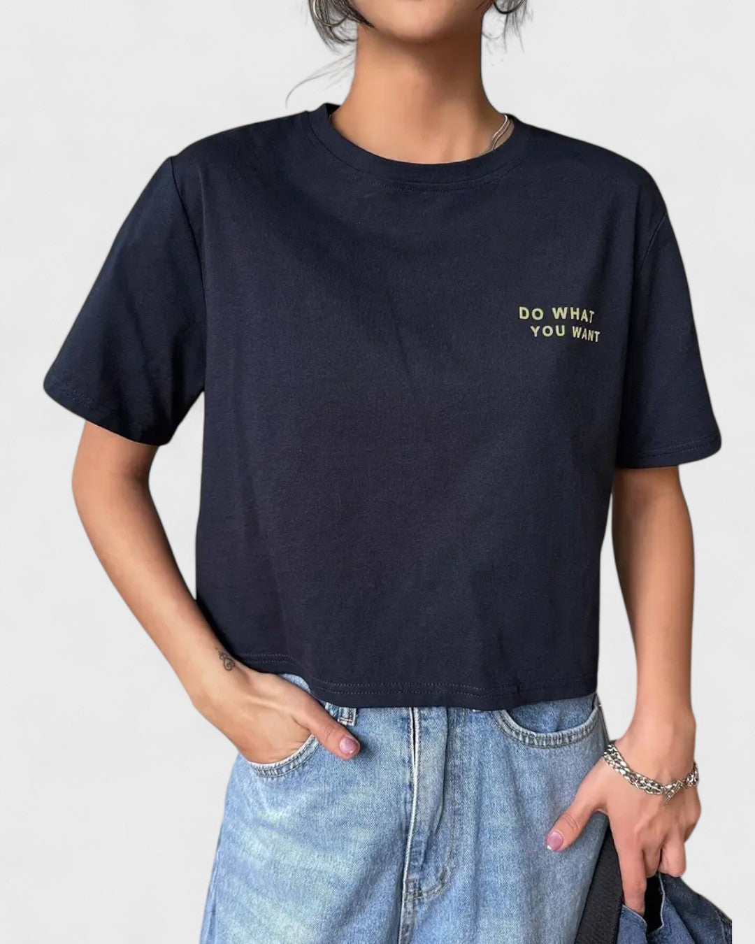 T-shirt court imprimé "Do What You Want"