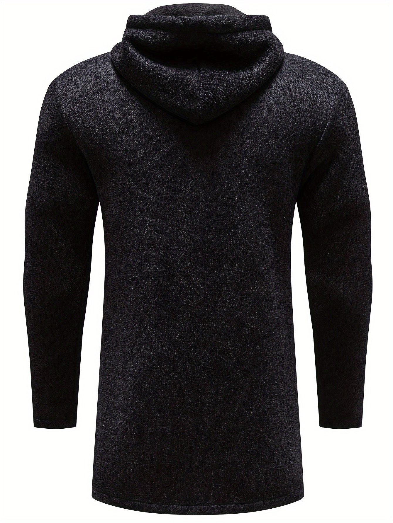 Manteau à Capuche Mi-Long en Tricot Confortable