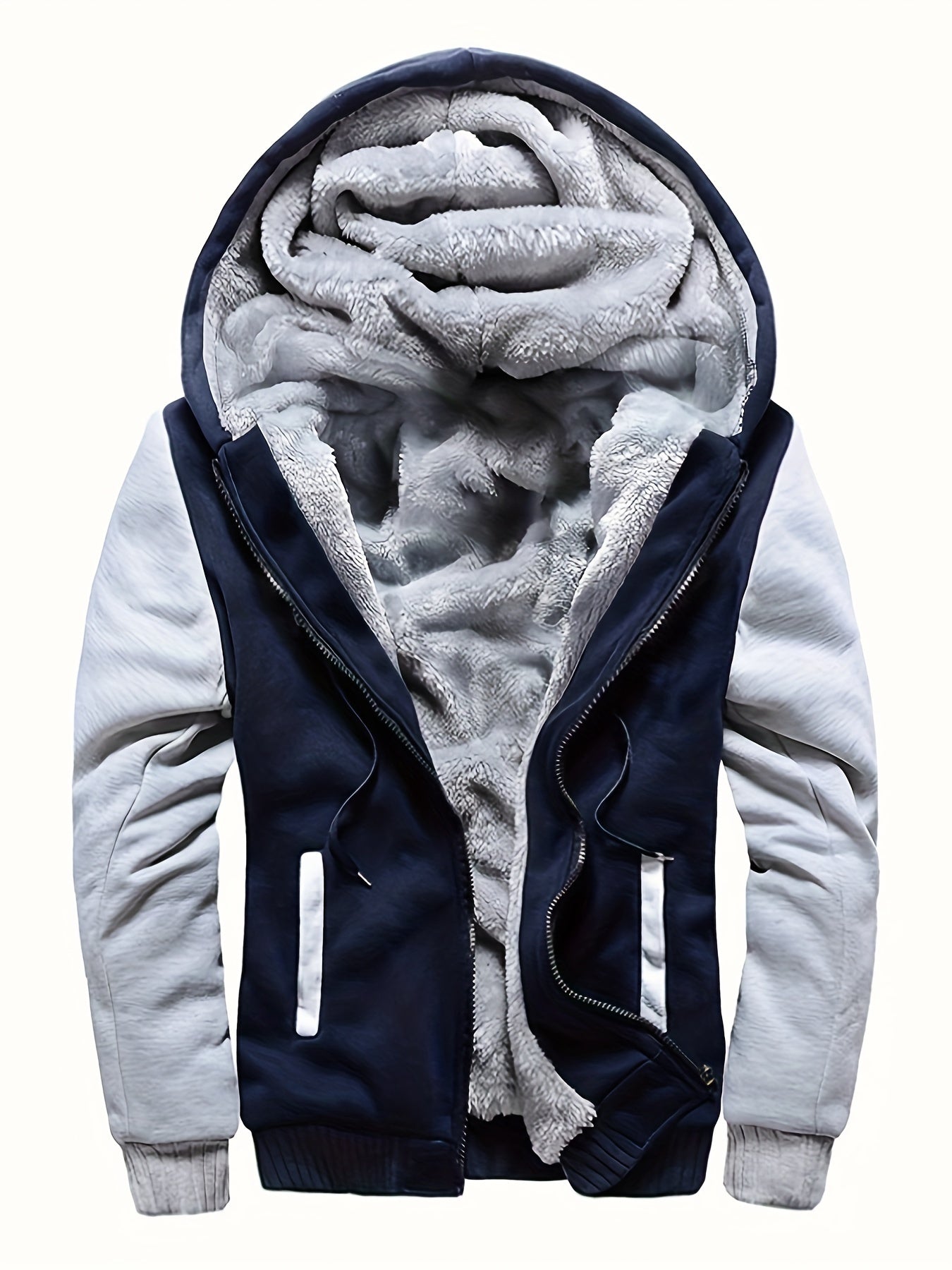 Veste Polaire Chaude à Capuche Décontractée pour Hommes