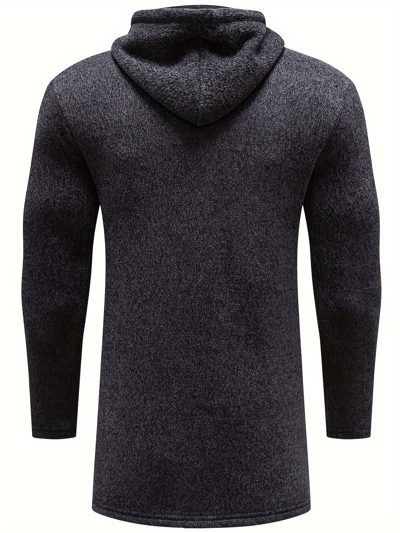 Manteau à Capuche Mi-Long en Tricot Confortable