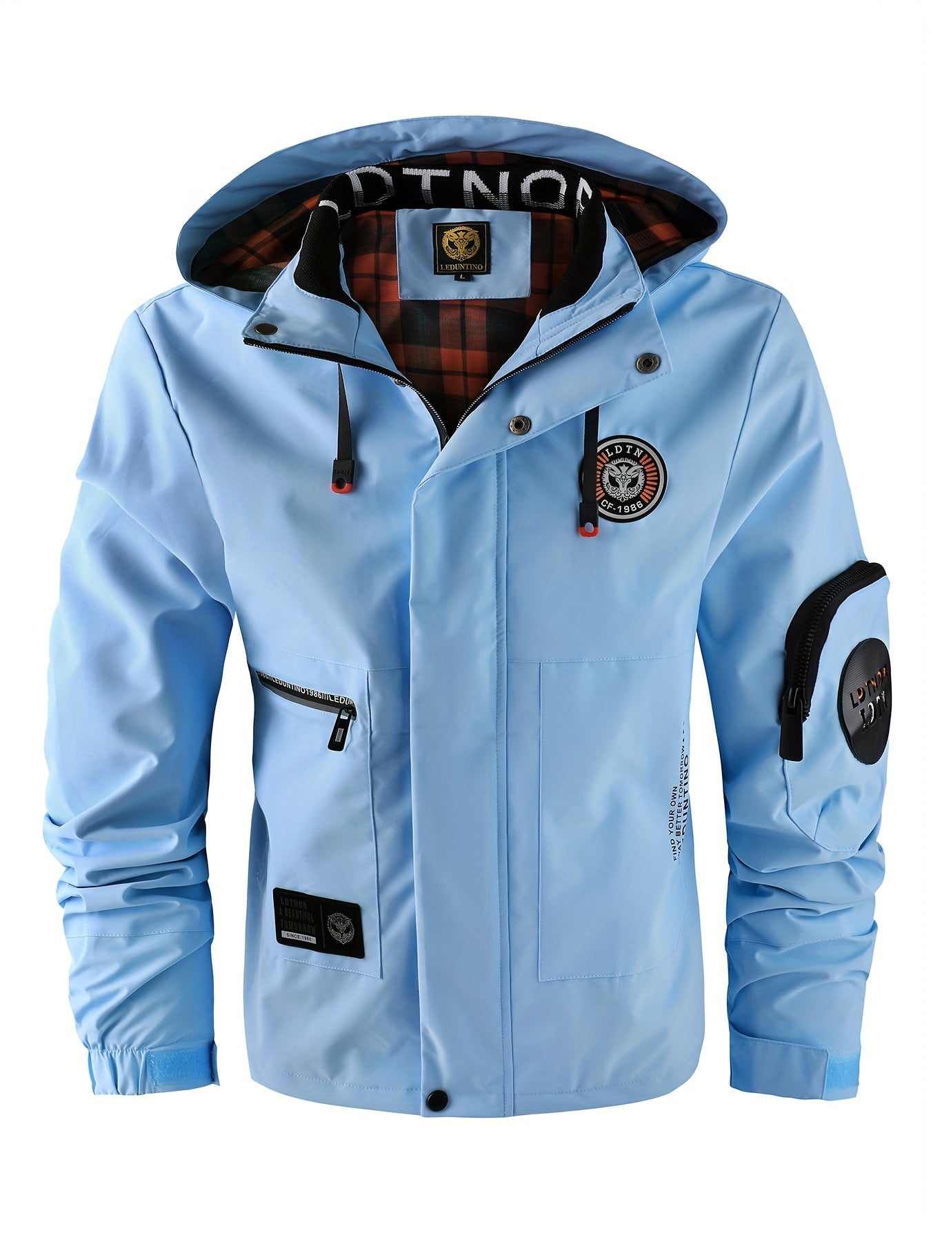 Veste à Capuche avec Broderie et Poches Multiples