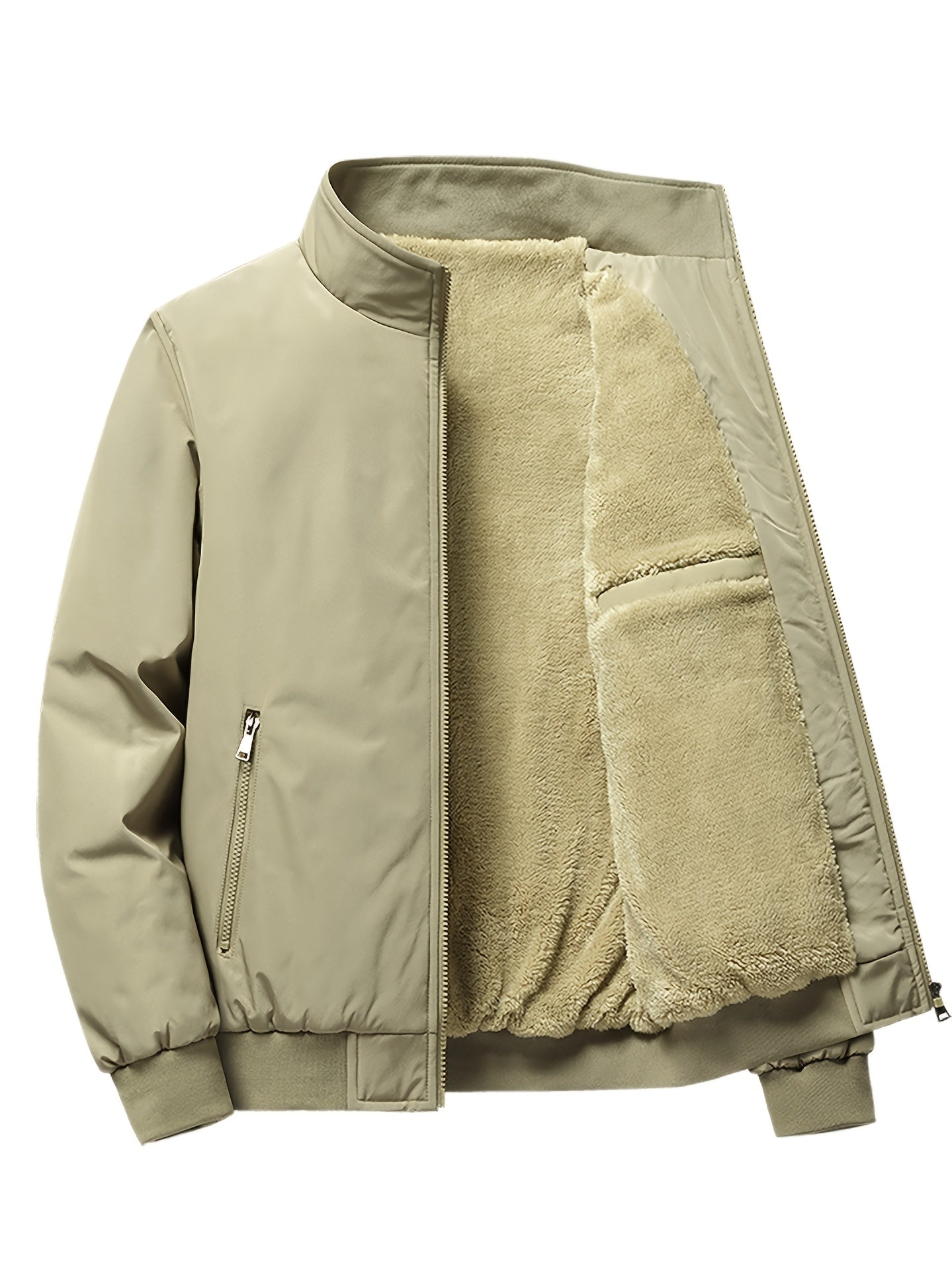 Blouson Polaire Chaud à Col Montant