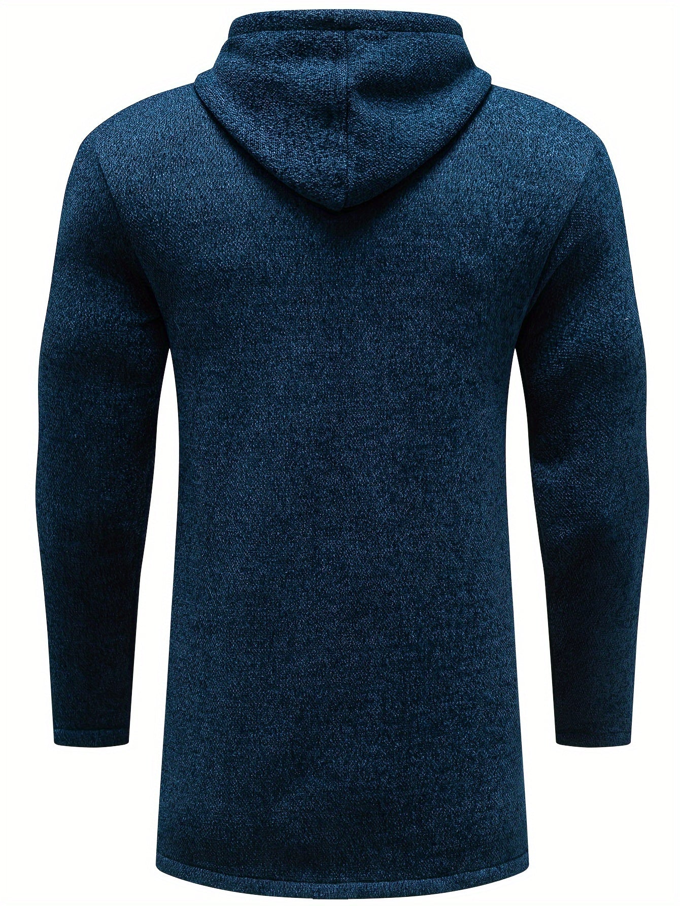 Manteau à Capuche Mi-Long en Tricot Confortable