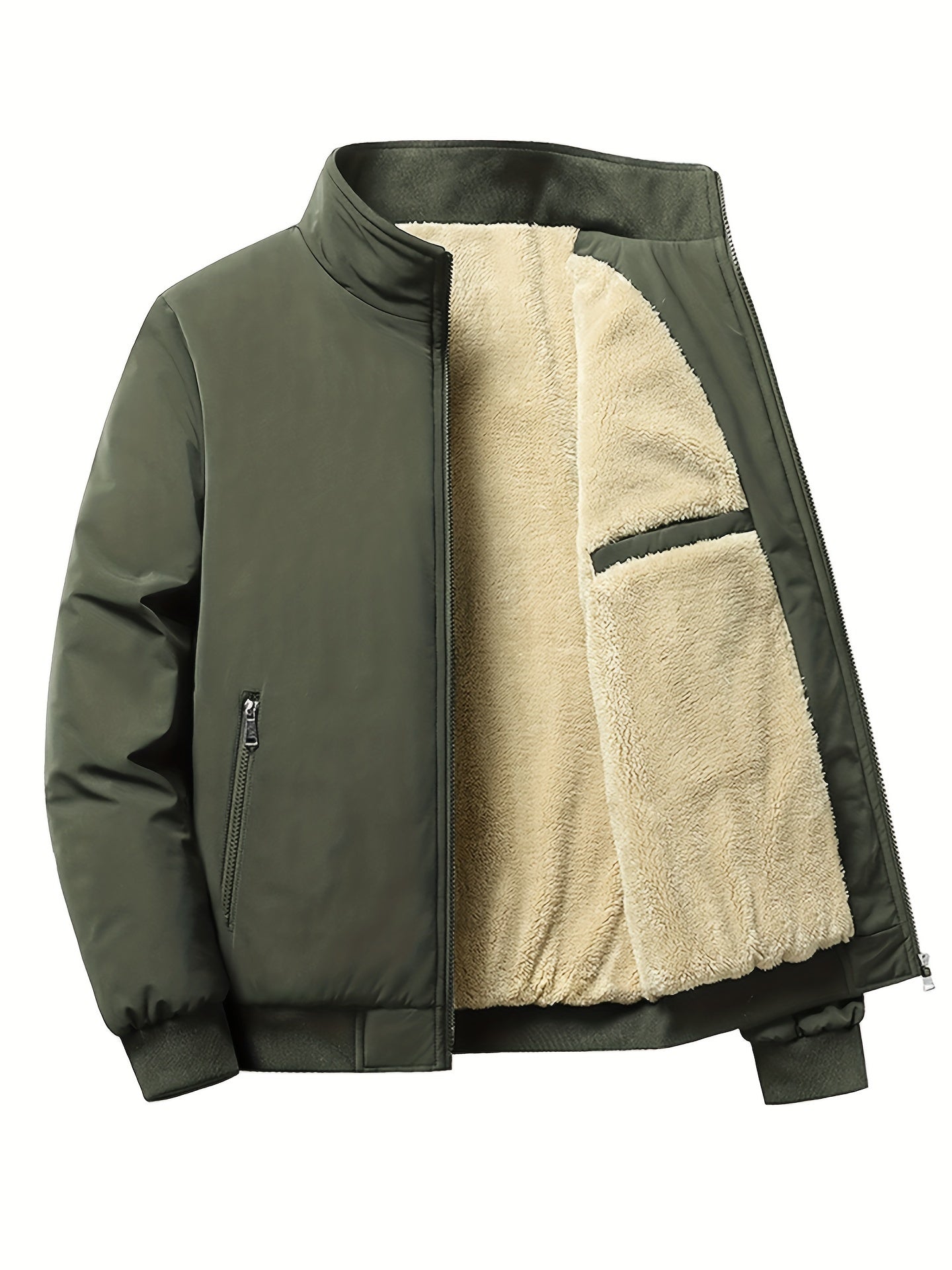 Blouson Polaire Chaud à Col Montant