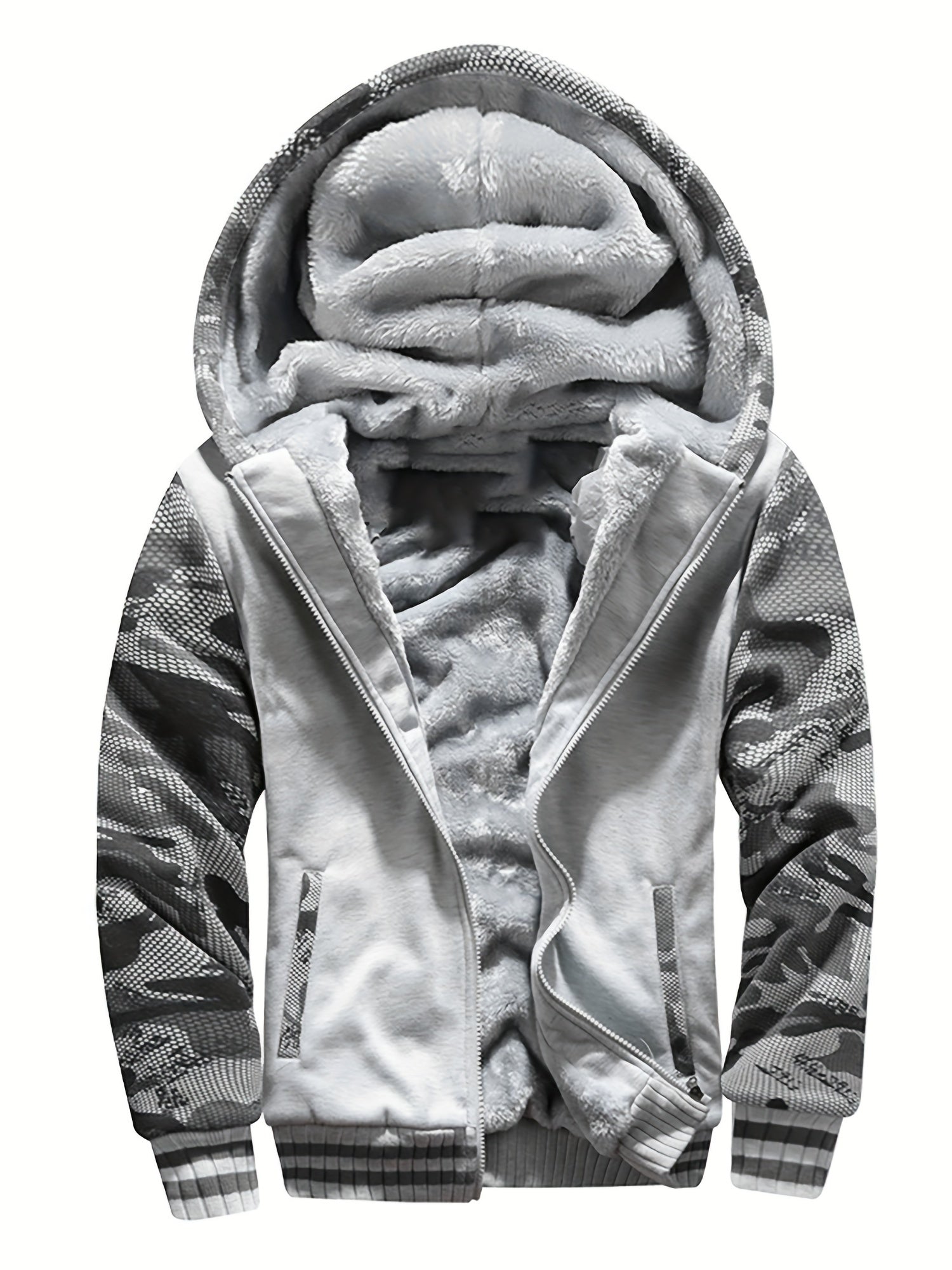 Veste Polaire Chaude à Capuche Décontractée pour Hommes