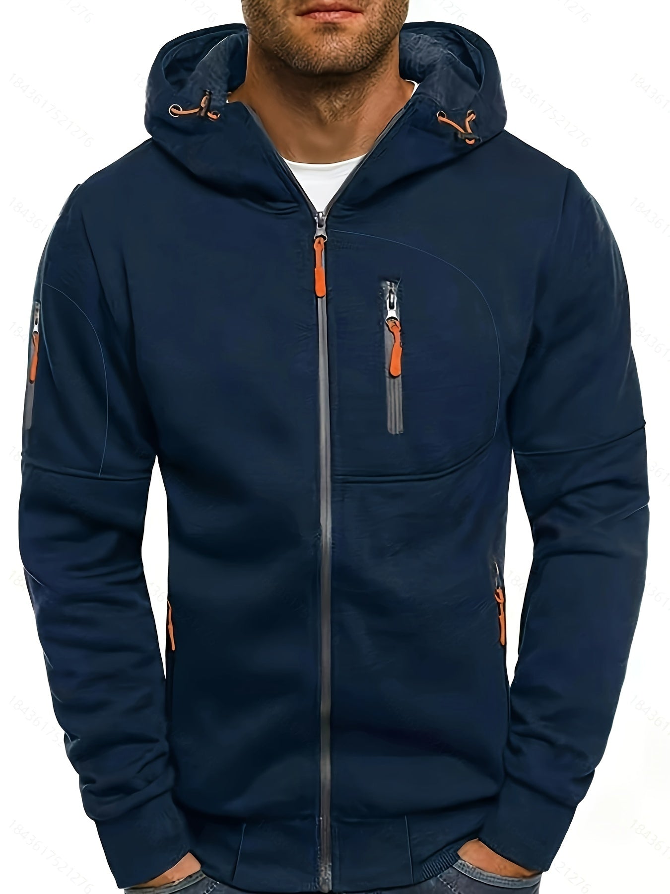 Veste à Fermeture Éclair et Capuche Décontractée pour Hommes