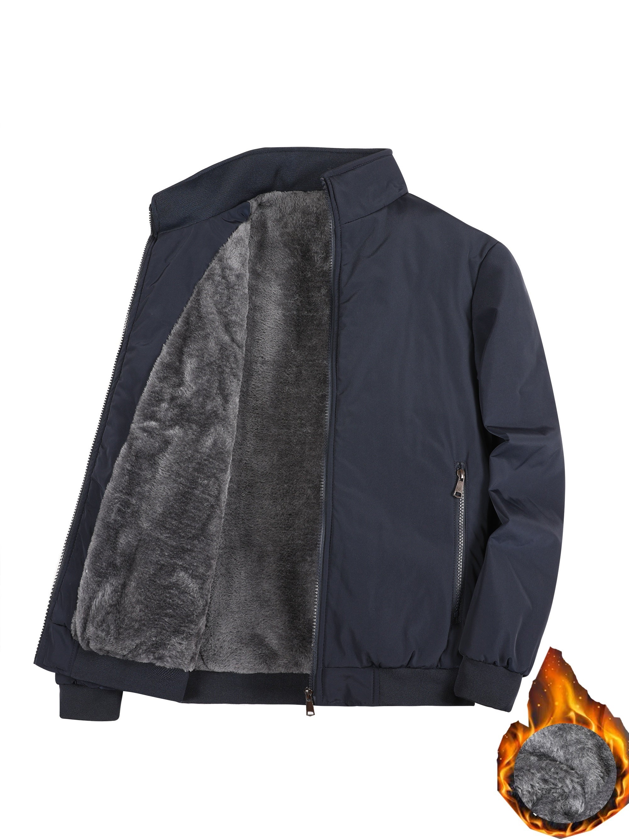 Blouson Polaire Chaud à Col Montant