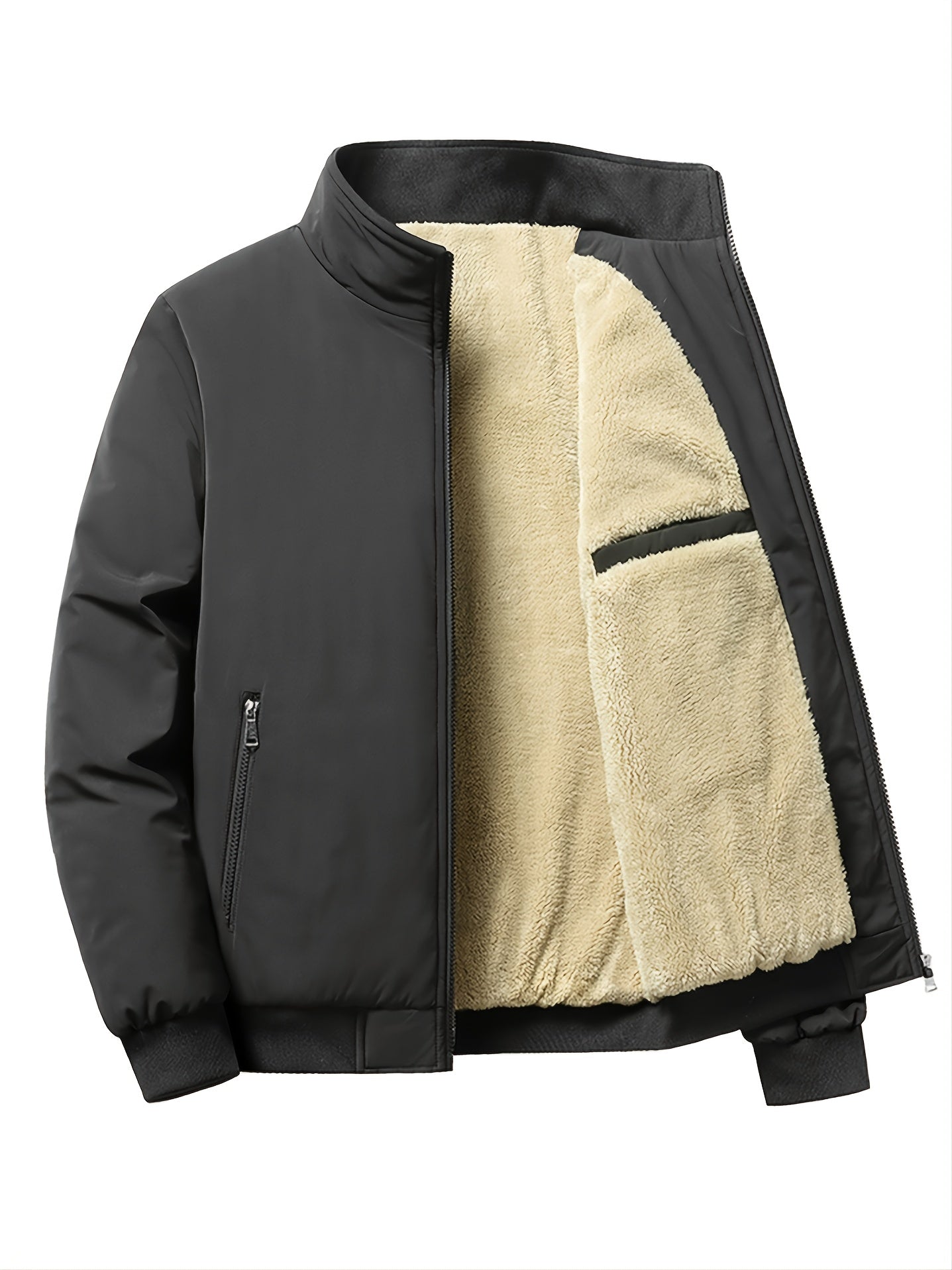 Blouson Polaire Chaud à Col Montant