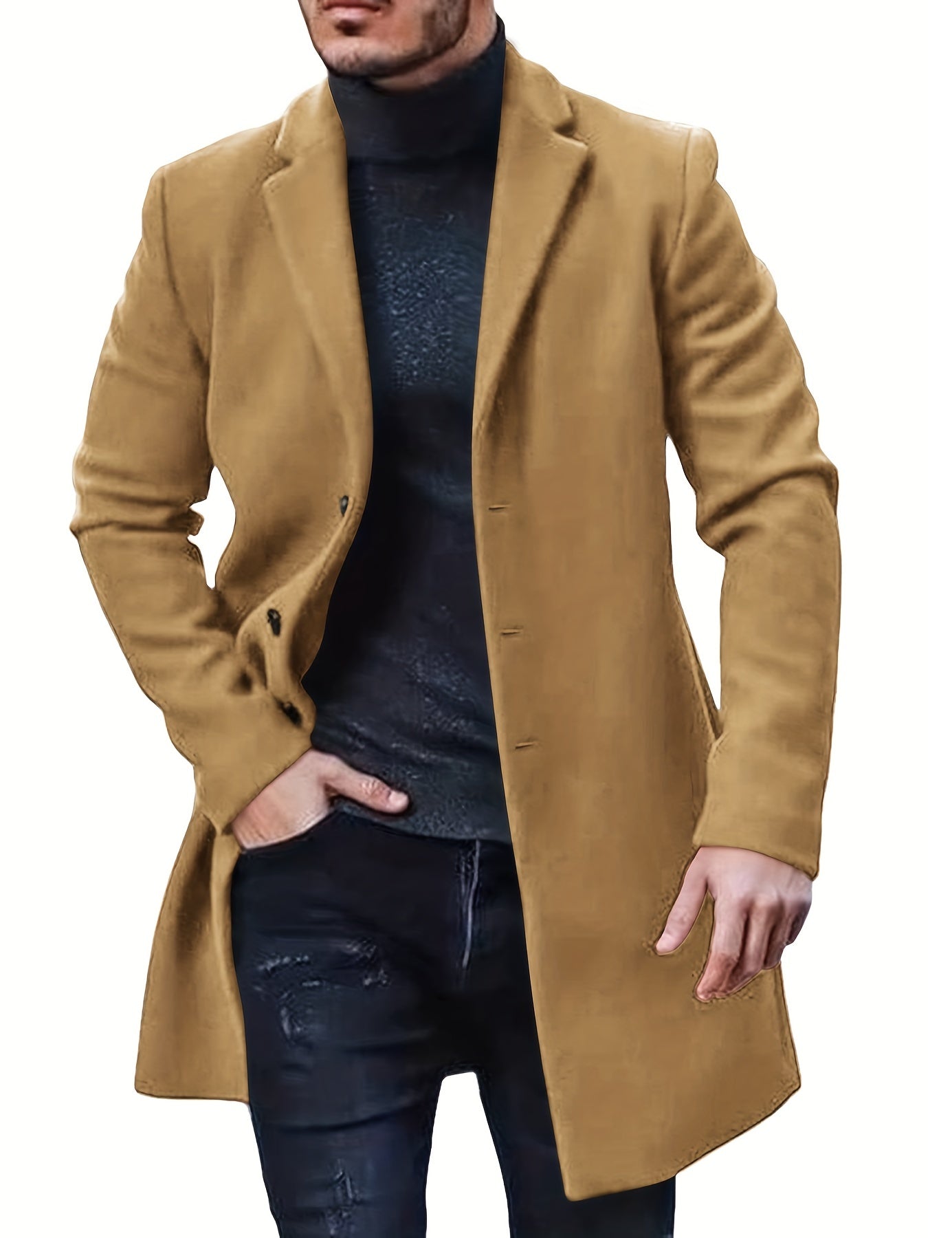 Manteau Trench Rétro à Boutonnage Simple