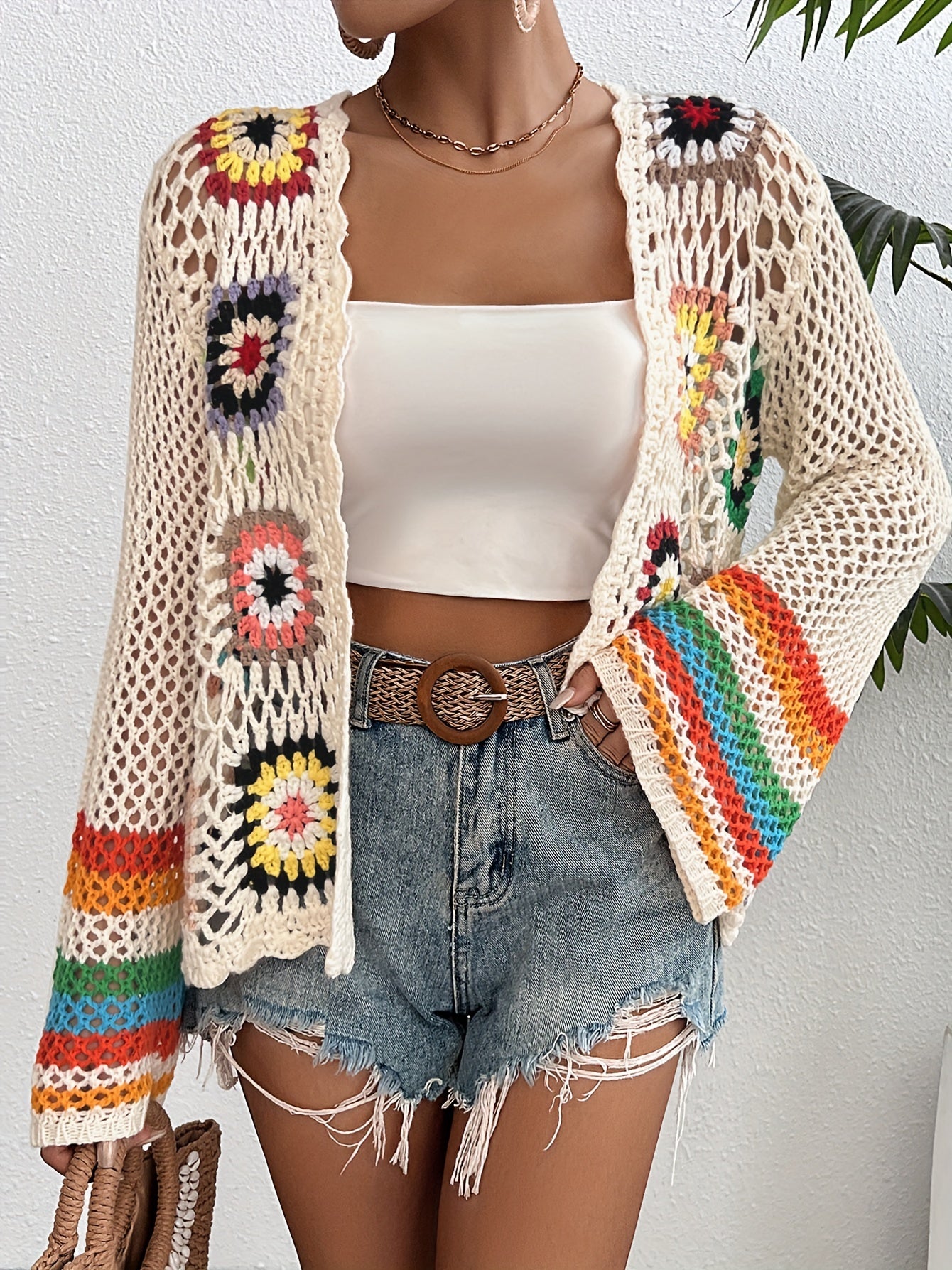 Veste en tricot crochetée pour le printemps et l'automne