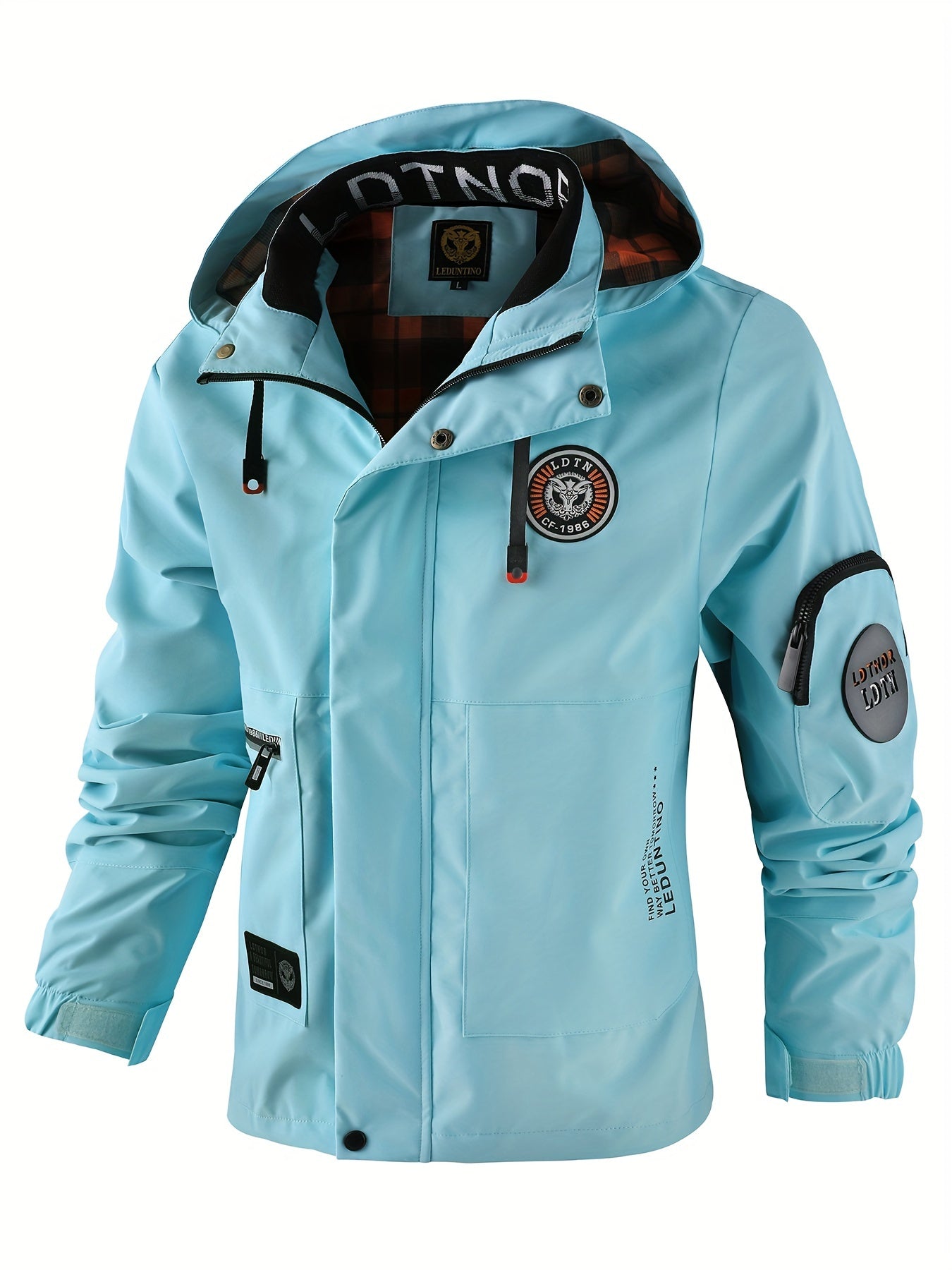 Veste à Capuche avec Broderie et Poches Multiples