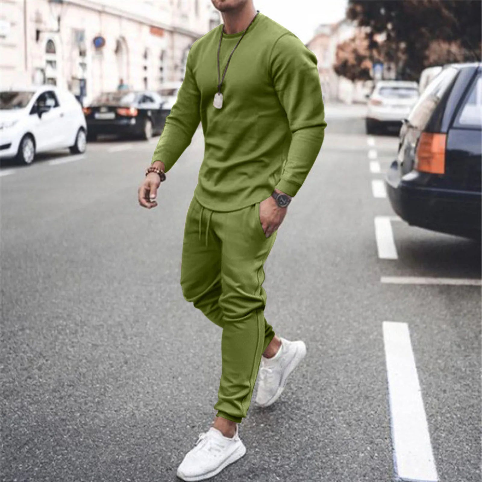 Ensemble homme - Top à manches longues et pantalon à cordon de serrage
