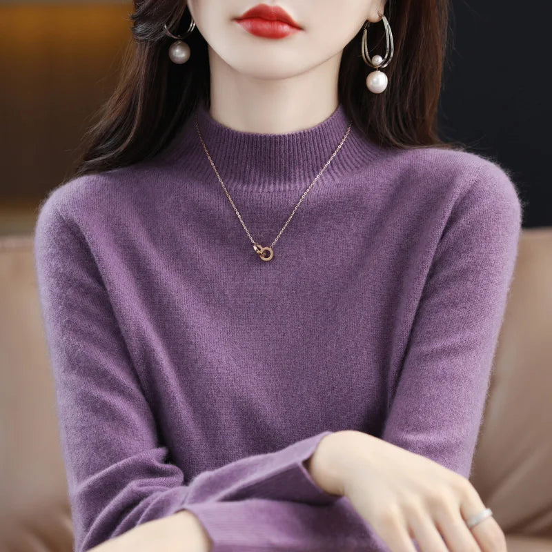 Pull Col Roulé en Laine Mérinos pour Femmes