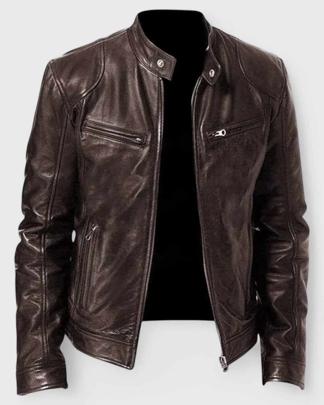 Veste en cuir décontractée